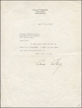 Lot #45 Calvin Coolidge
