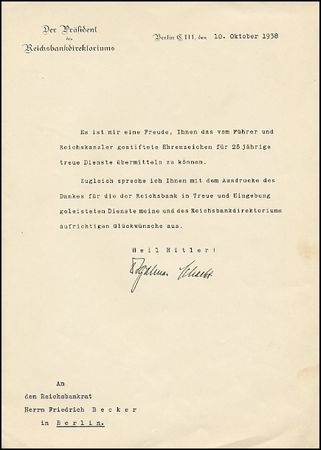 Lot #600 Hjalmar Schacht - Image 2