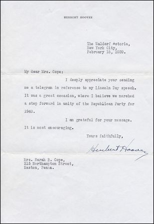 Lot #88 Herbert Hoover - Image 2