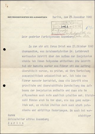 Lot #595 Joachim von Ribbentrop - Image 1