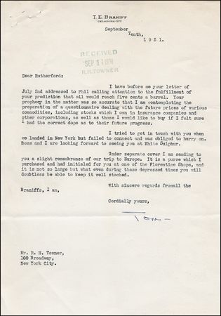 Lot #203 Thomas E. Braniff - Image 1