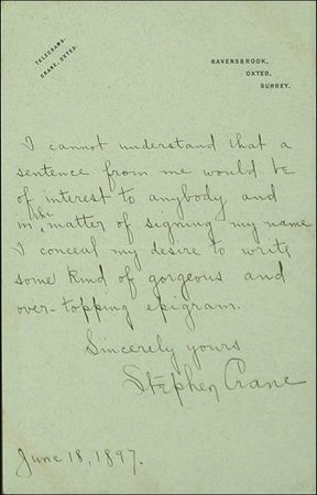 Lot #670 Stephen Crane - Image 1