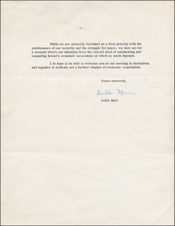 Lot #272 Golda Meir - Image 2