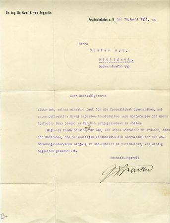 Lot #627 Ferdinand Graf von Zeppelin - Image 1