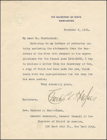 Lot #240 Charles Evans Hughes - Image 1