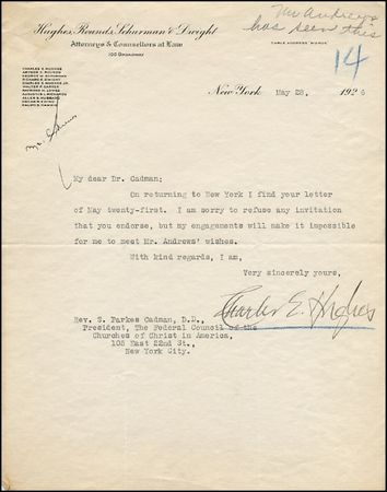 Lot #240 Charles Evans Hughes - Image 4