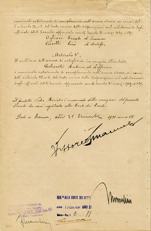 Lot #462 Benito Mussolini & Vittorio Emanuele III - Image 1