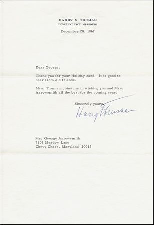 Lot #123 Harry S. Truman and Dwight D. Eisenhower - Image 2