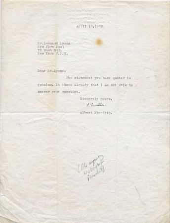 Lot #211 Albert Einstein and Enrico Fermi - Image 1