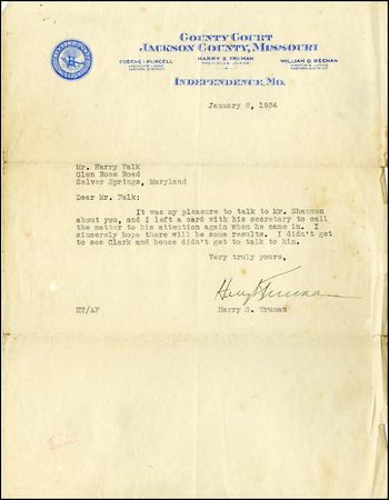 Lot #133 Harry S. Truman - Image 1