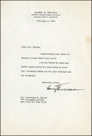 Lot #133 Harry S. Truman - Image 2