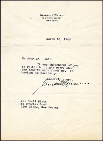 Lot #263 Nelson Rockefeller and Wendell Wilkie - Image 1
