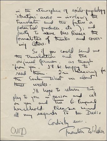 Lot #611 Thornton Wilder - Image 2