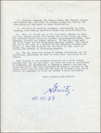 Lot #334 Karl Dönitz - Image 1