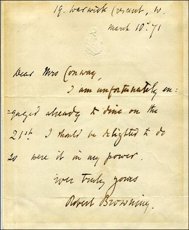Lot #472 Robert Browning - Image 1