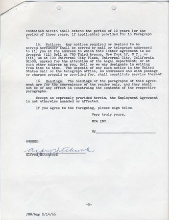 Lot #1292 Alfred Hitchcock - Image 2