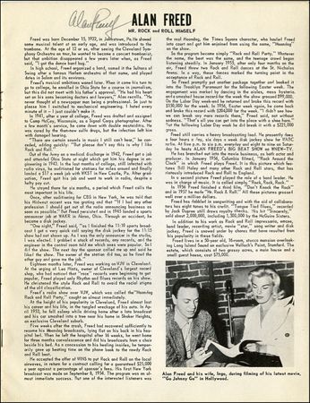 Lot #817 Alan Freed?s 5th Anniversary Show - Image 2