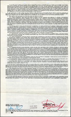 Lot #955 Actor Agreements - Image 1