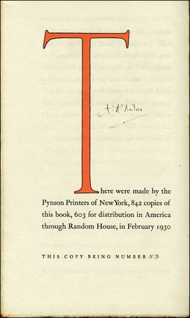Lot #635 A. A. Milne - Image 1