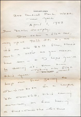Lot #624 Sinclair Lewis - Image 1