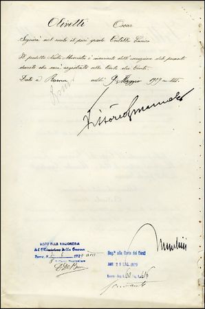 Lot #481 Benito Mussolini and Vittorio Emanuele III - Image 2