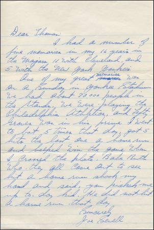 Lot #1767 Baseball Hall of Fame Letters - Image 1