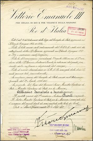 Lot #467 Benito Mussolini and Vittorio Emanuele III - Image 1