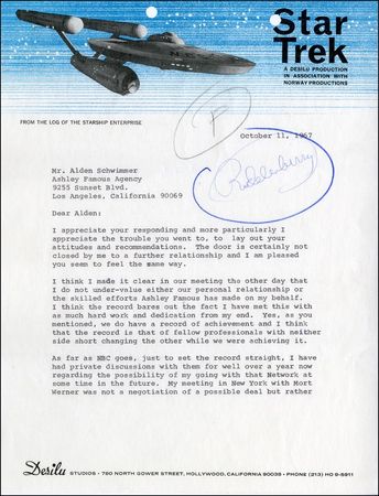 Lot #1569 Star Trek: Roddenberry, Gene - Image 1