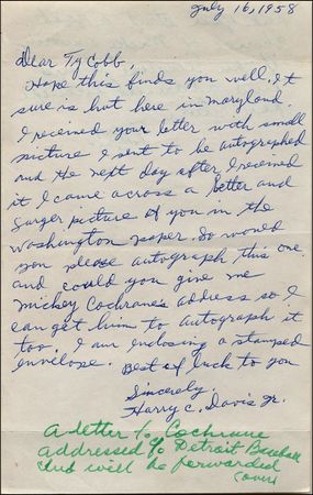 Lot #1796 Ty Cobb - Image 1