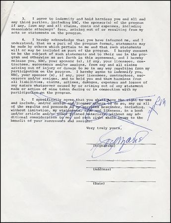 Lot #1015 Celebrity Contracts - Image 3