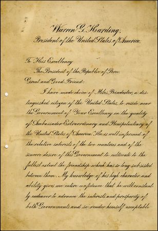 Lot #74 Warren G. Harding - Image 1