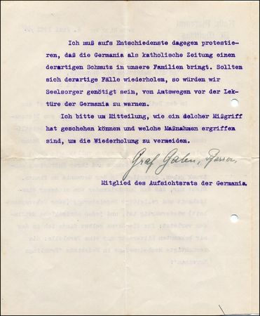 Lot #270 Clemens August Graf von Galen - Image 2