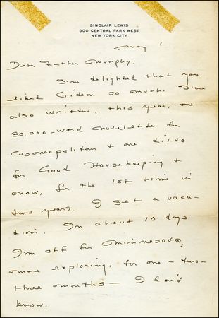 Lot #658 Sinclair Lewis - Image 1