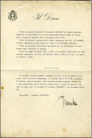 Lot #420 Benito Mussollini and Vittorio Emanuele III - Image 1