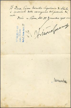 Lot #420 Benito Mussollini and Vittorio Emanuele III - Image 3