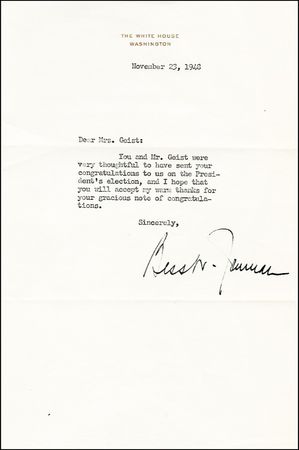 Lot #250 Harry S. and Bess Truman - Image 4