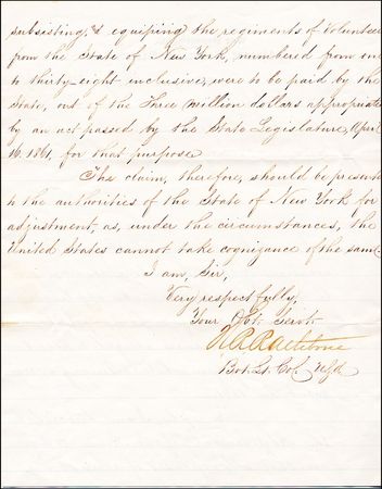 Lot #159 Abraham Lincoln: Rathbone, Henry R. - Image 1