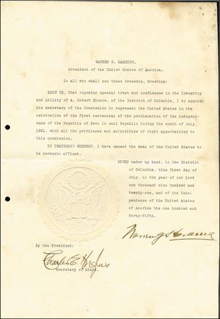 Lot #72 Warren G. Harding - Image 2