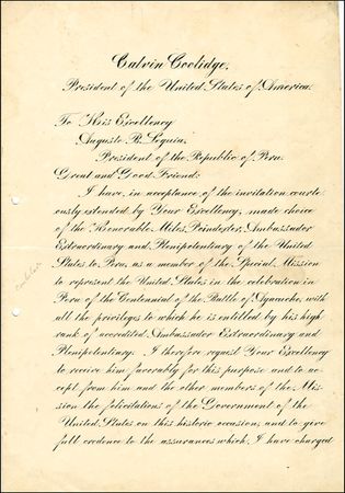 Lot #35 Calvin Coolidge - Image 1