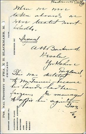Lot #445 Titanic: Blackmarr, Frank - Image 1