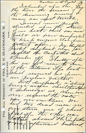 Lot #445 Titanic: Blackmarr, Frank - Image 2