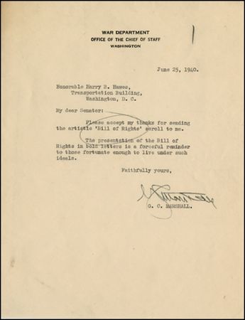 Lot #551 Chester W. Nimitz and George C. Marshall - Image 2