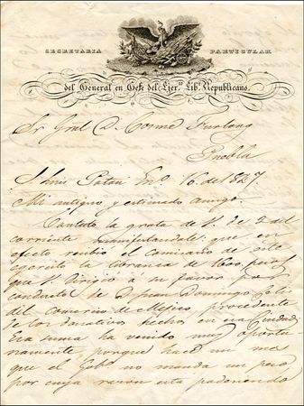 Lot #417 Antonio Lopez de Santa Anna - Image 1