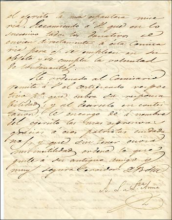 Lot #417 Antonio Lopez de Santa Anna - Image 2
