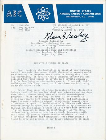 Lot #421 Glenn Seaborg - Image 2
