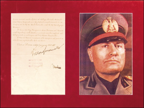 Lot 500 Benito Mussolini and Vittorio Emanuele III
