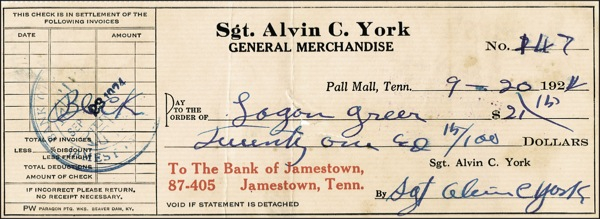 Lot 537 Sgt. Alvin C. York