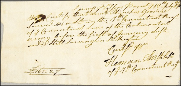 Lot 509 Revolutionary War: Swith, Herman