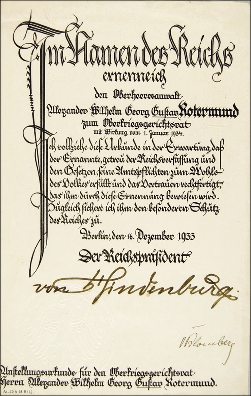 Lot 474 Paul von Hindenburg