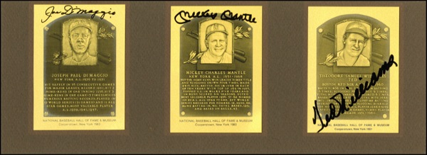 Lot 1430 DiMaggio, Mantle and Williams